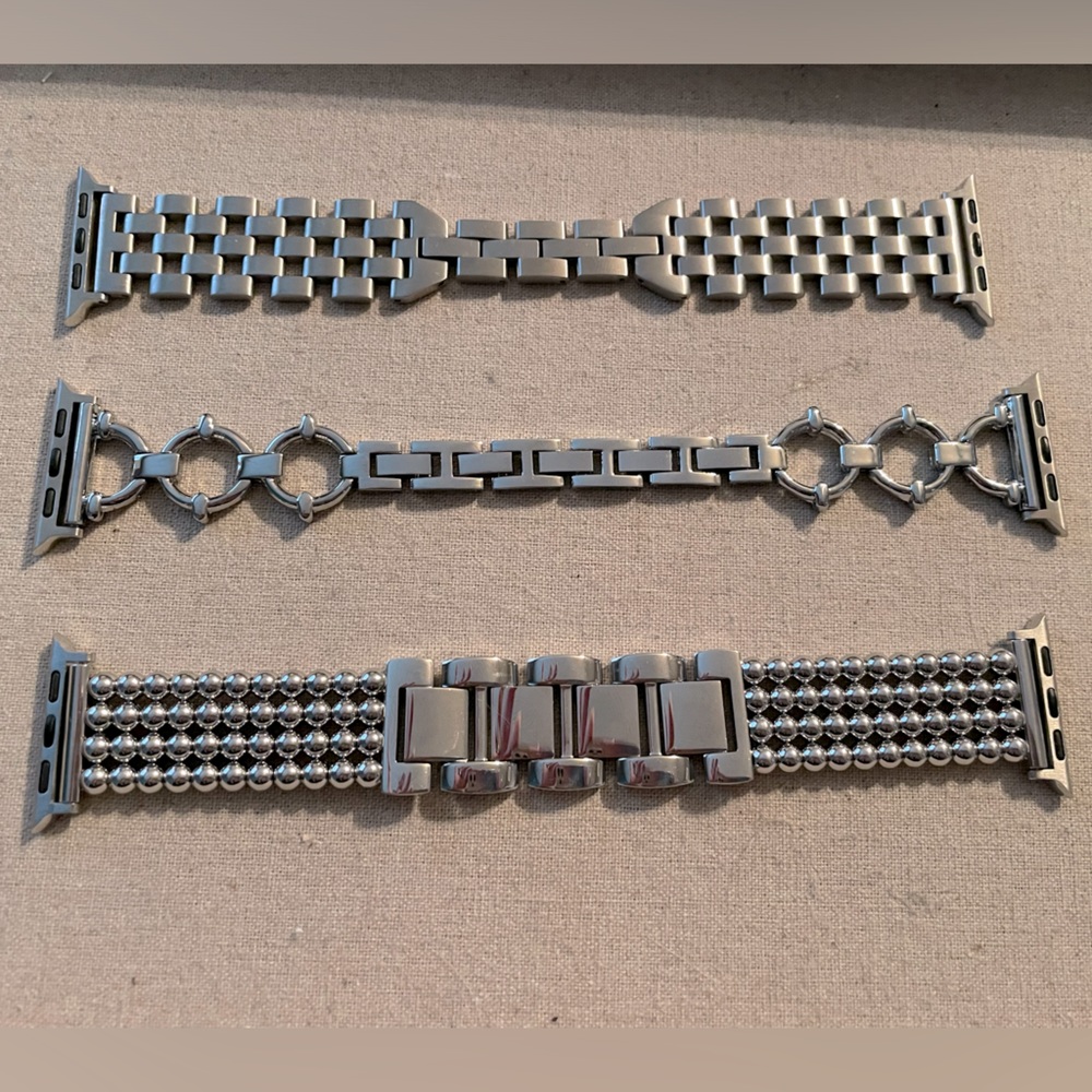 *Set of 3* My Pretty Strap Silver Apple Watch Bands